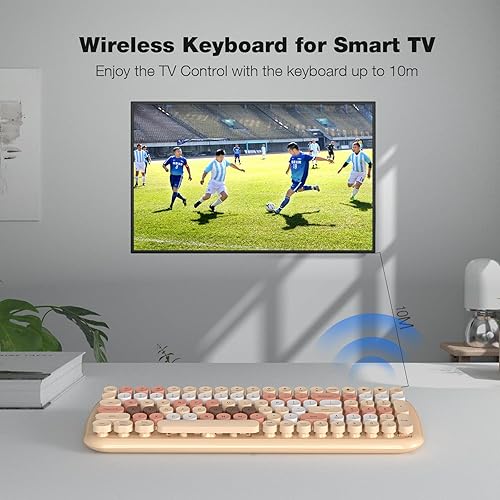 Miniatura 7 de MOFII Teclado Bluetooth inalámbrico para Mac, iPad, iPhone, PC, portátil y Android, conecta hasta 3 dispositivos simultáneamente, máquina de