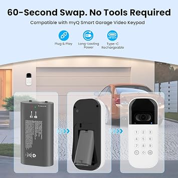 Battery Replacement for myQ Smart Garage Video Keypad