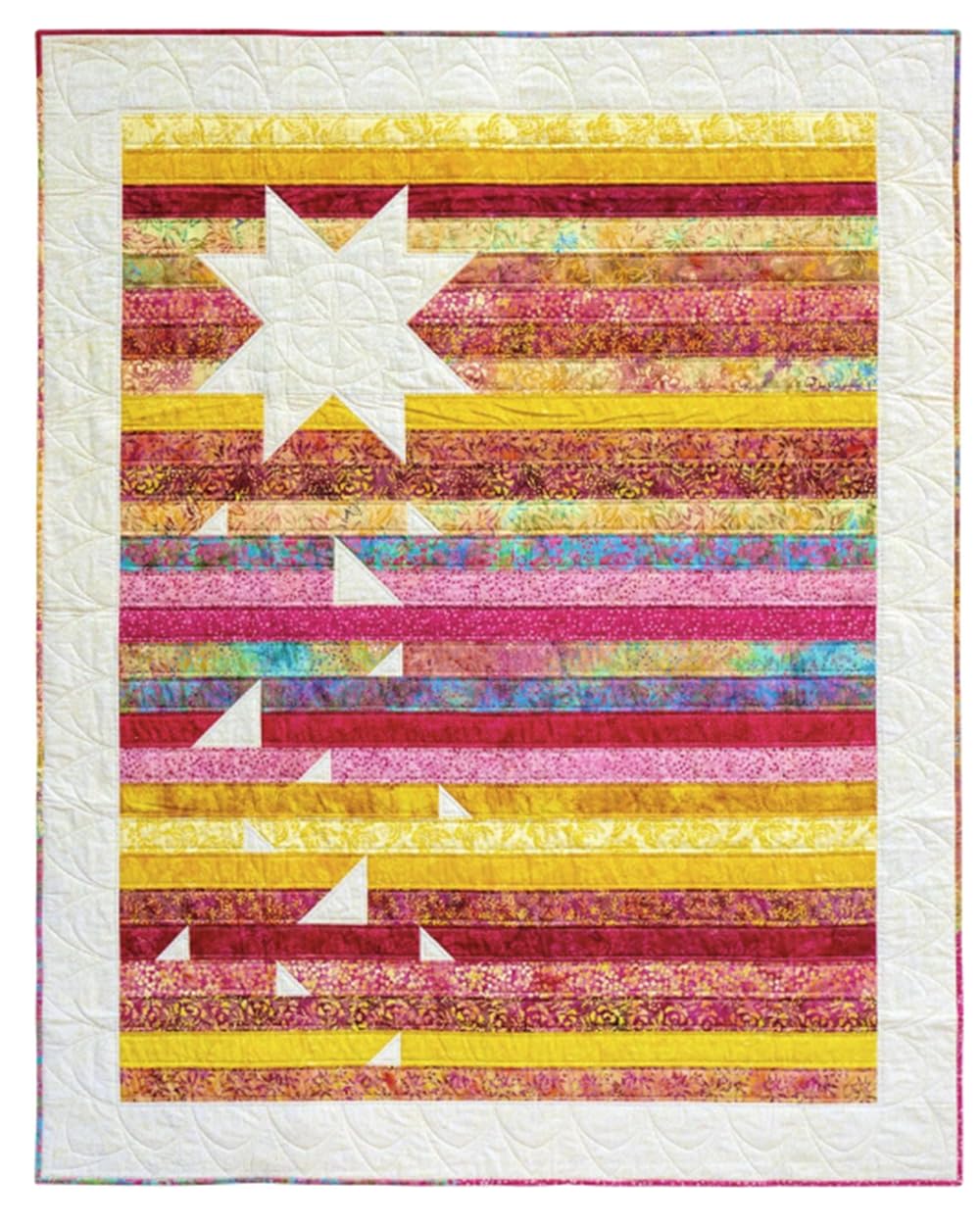 Canuck Quilter Designs Star Chips Pattern, Pink
