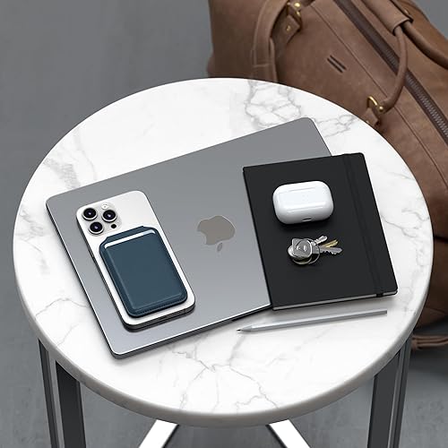Miniatura 7 de Satechi Cartera magnética Magsafe y soporte de doble solapa, cartera para iPhone con 4 ranuras para tarjetas, solapa frontal NFC Pass Through para