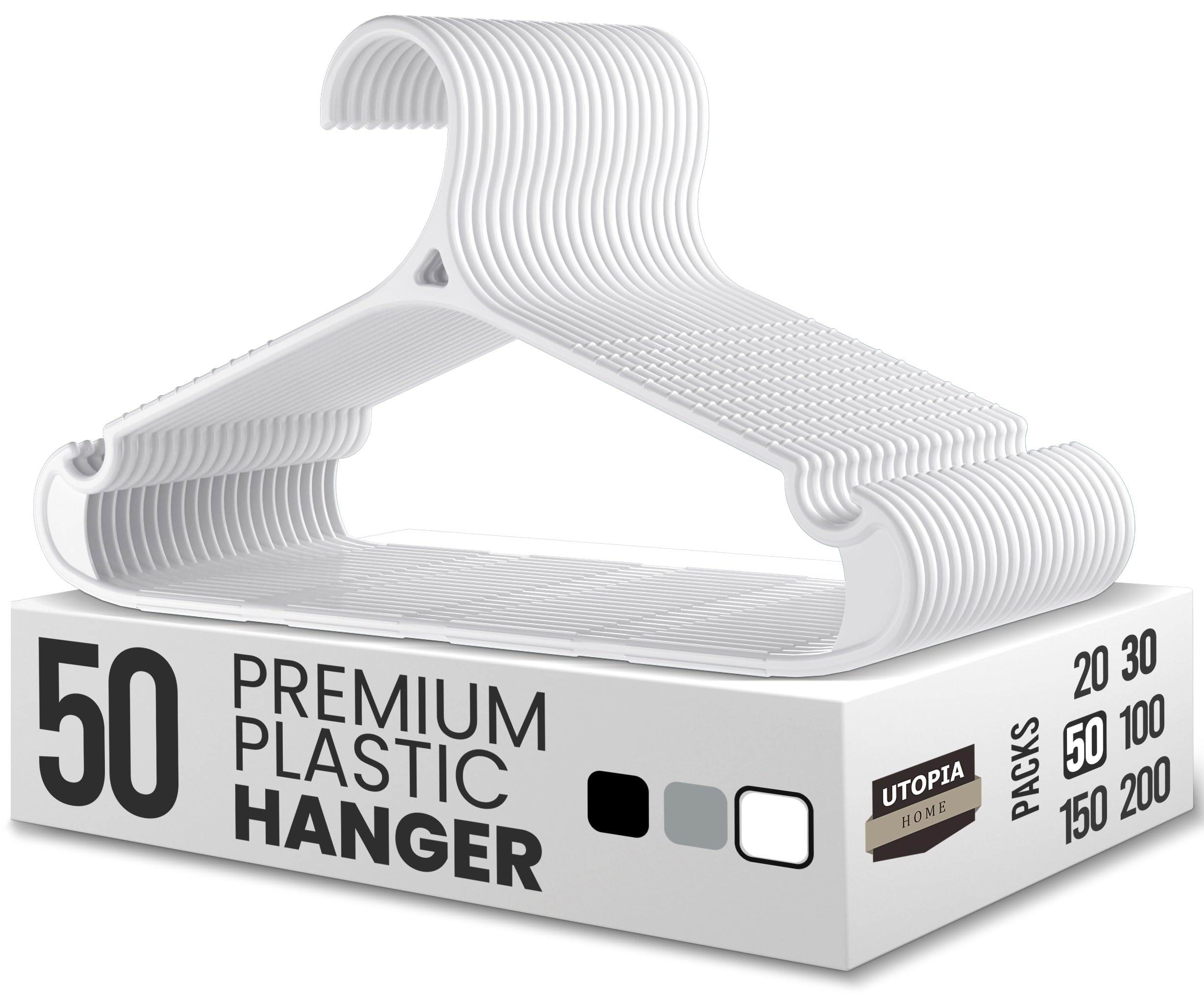 Utopia Home Plastic Hangers 50-Pack