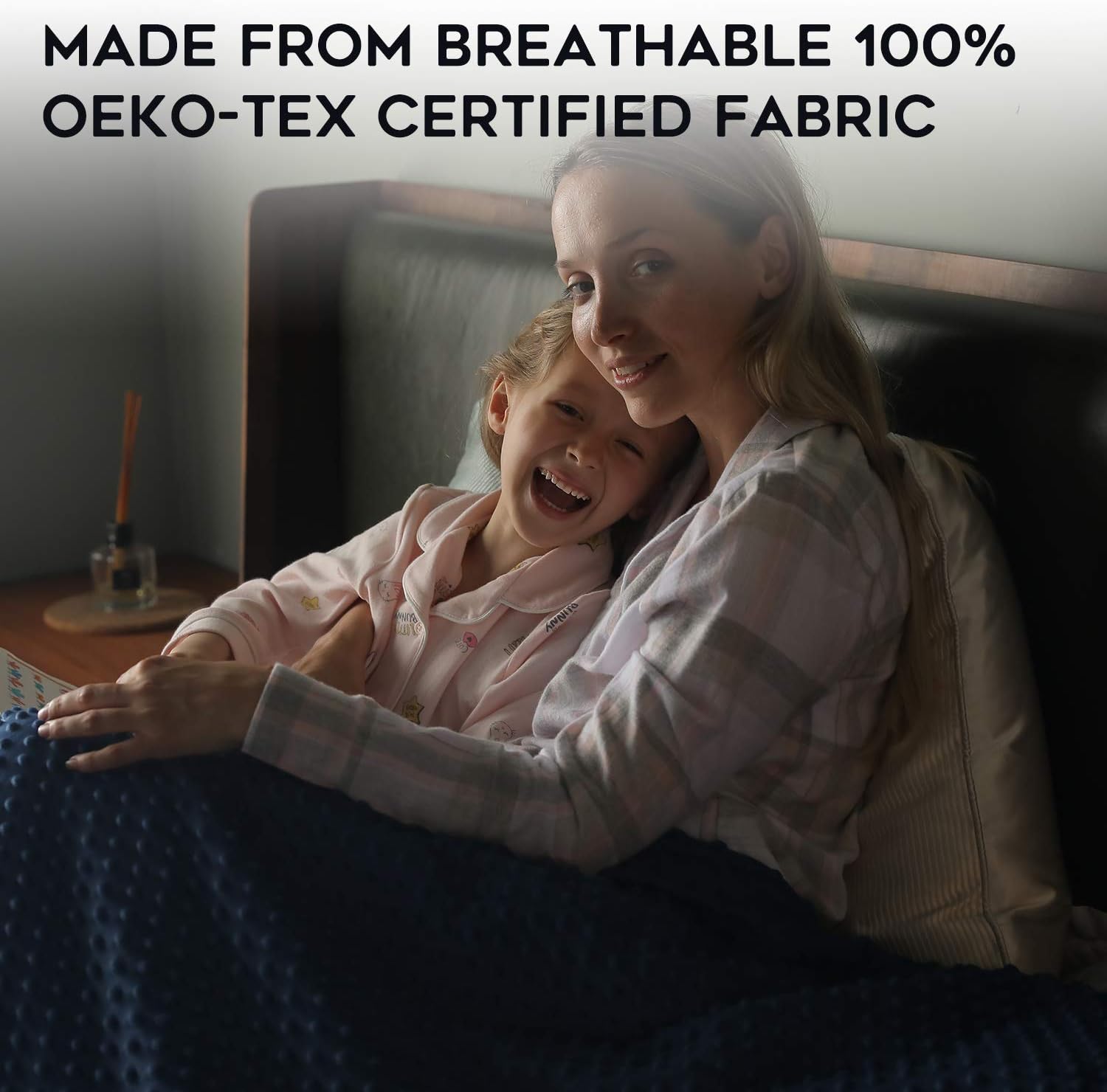 YnM Exclusive Cooling Rayon & Cozy Velvet Dual-Sided Cover for Weighted Blanket (48''x72'') - Blue Grey 48''x72'' Duvet Cover Cooling Rayon & Cozy Velvet Dual-sided Cover Blue Grey