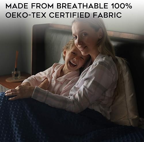 Miniatura 6 de YnM - Funda reversible de bambú refrescante y tela Minky acogedora para mantas con peso (60 x 80 pulgadas)
