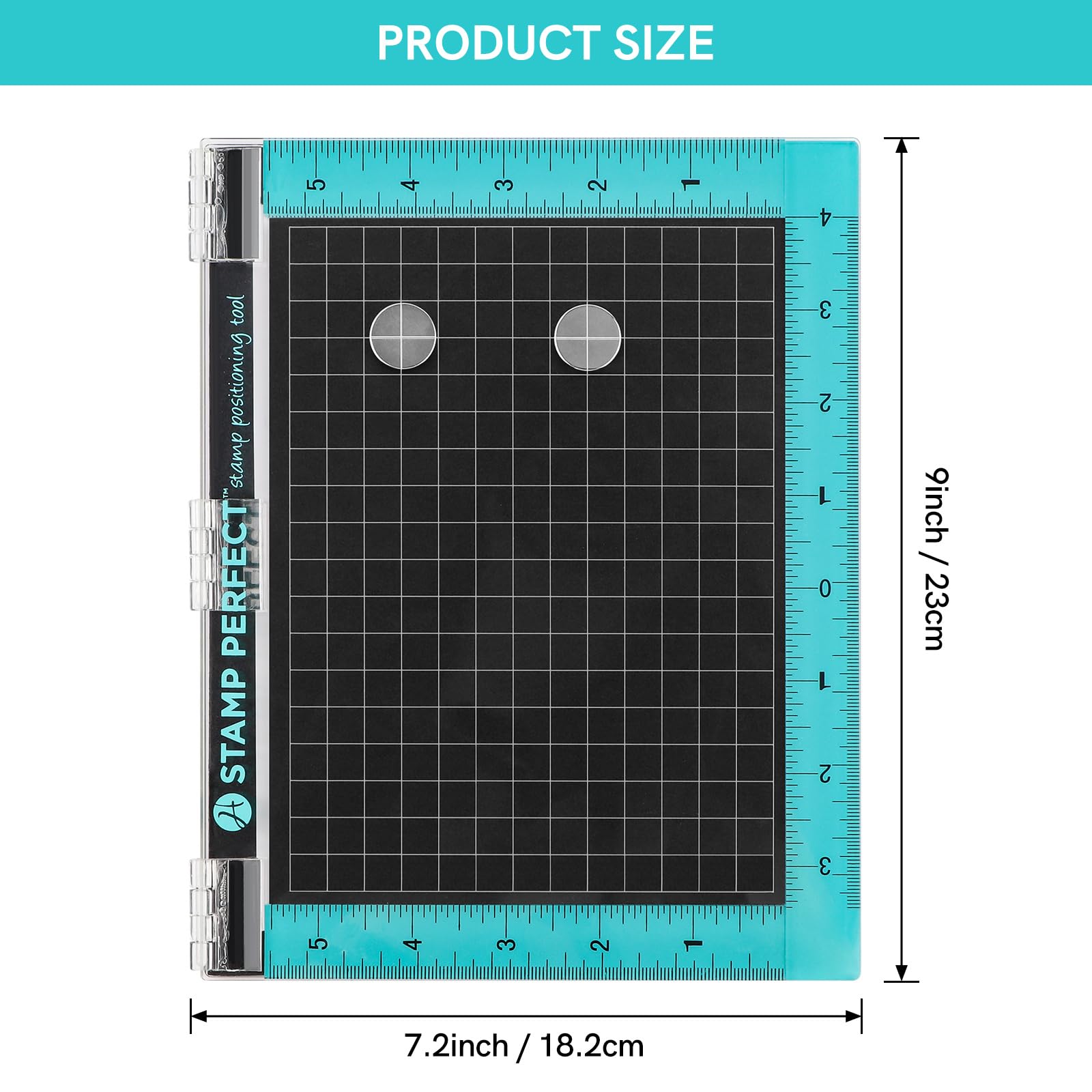 Acrylic Stamp Positioning Tool Includes Magnets and Foam Pad,9x7.2inch Stamp Positioner with Grid Lines Perfect Positioning Stamping with Clear Stamps for Card Making Scrapbooking and Other
