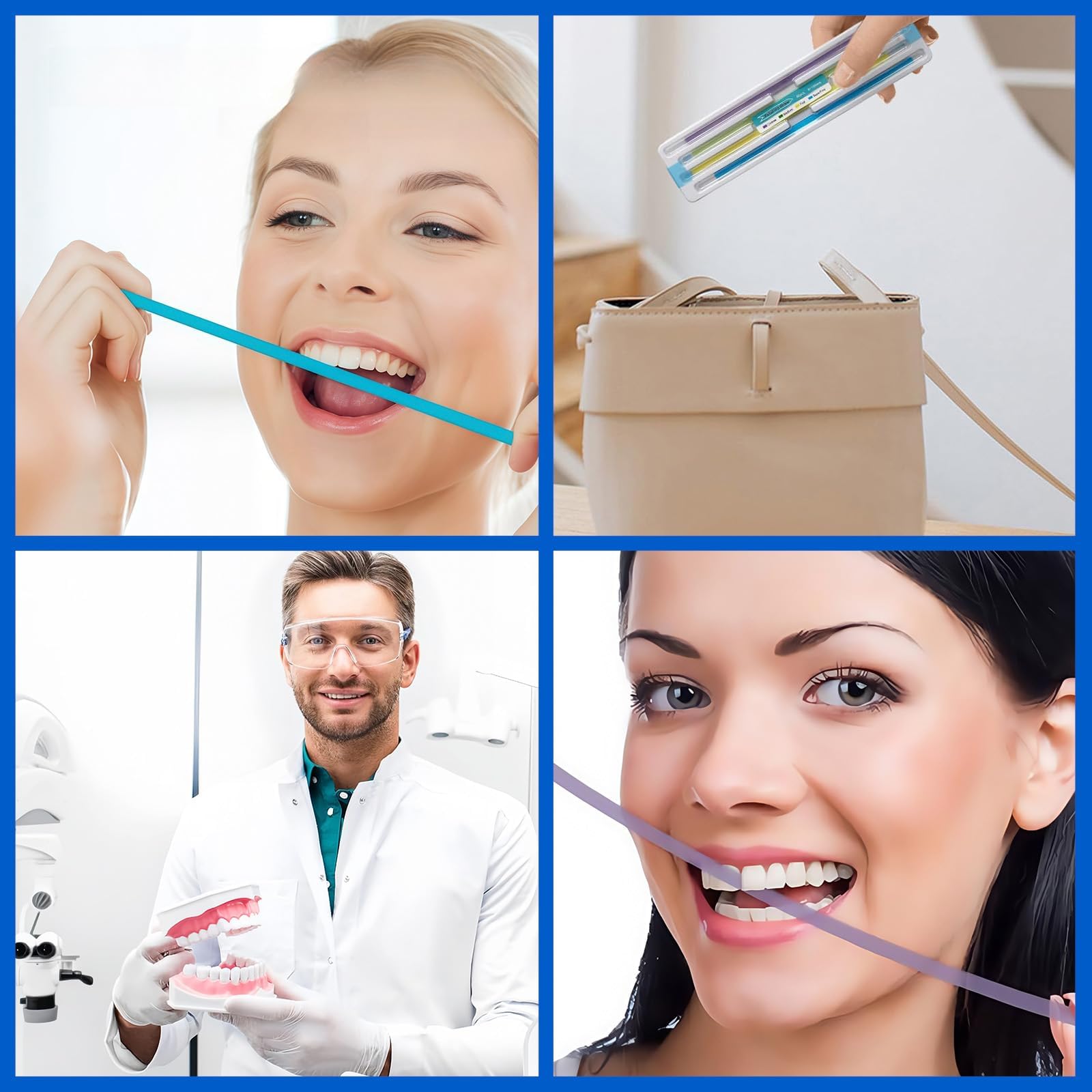 Carta vetrata per denti 60 pezzi strisce lucidatura pulizia interdentale spazi stretti