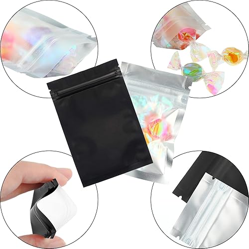 Miniatura 6 de Bolsas de papel de aluminio con cierre hermético resellable antiolores 100 unidades para regalos de fiestas y almacenar comida