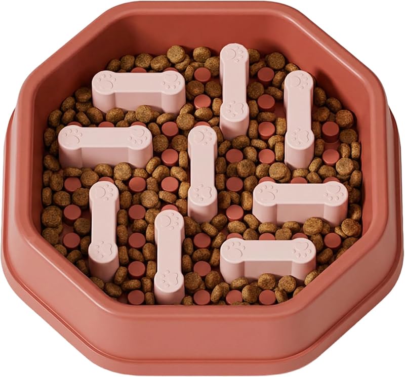Comedouro lento para gatos e cães pequenos com labirinto ajustável Kigrfv, 2 em 1, 20 x 20 x 4,5 cm