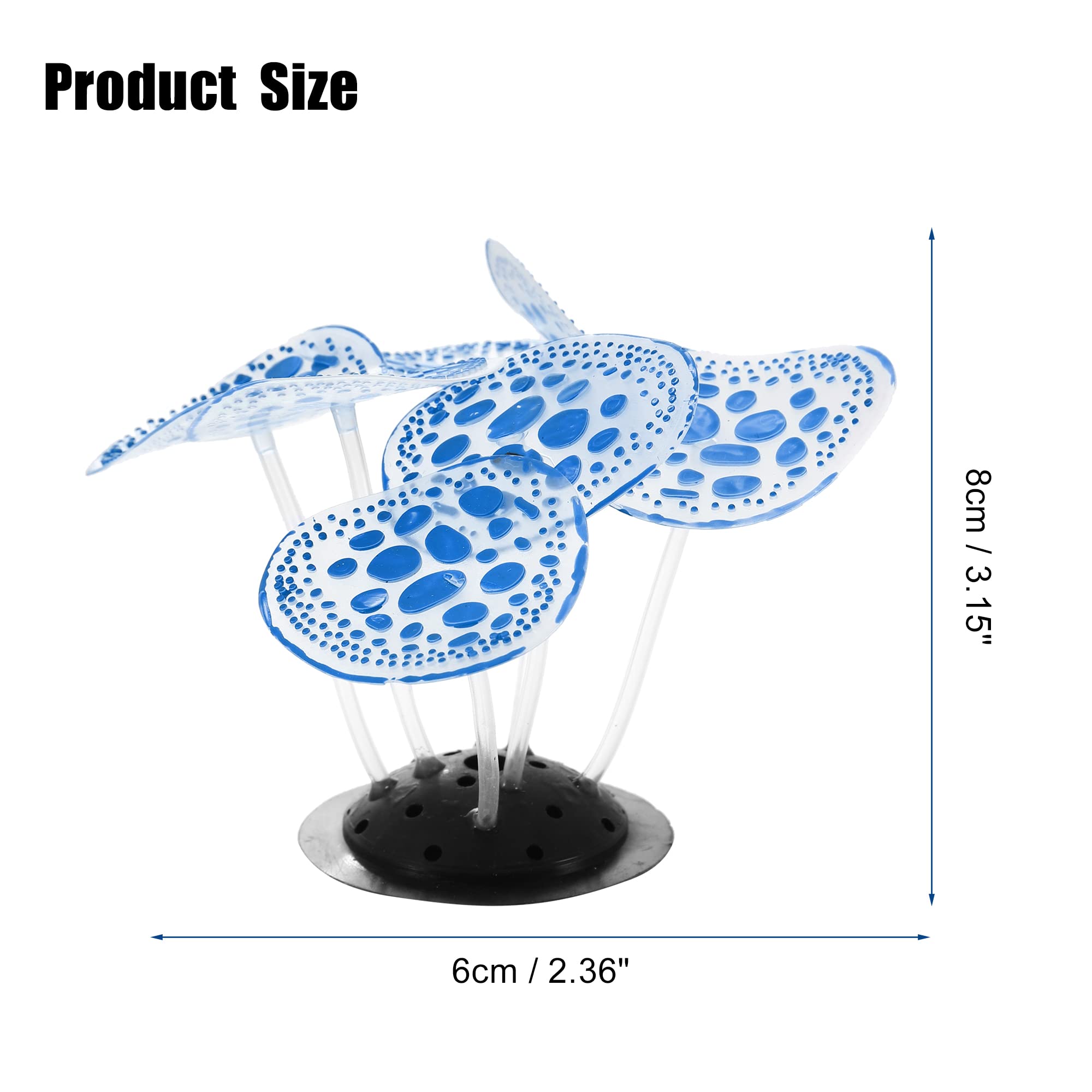 VOCOSTE Aquarium Simulation Corail, Silicone Décoration 2.36"X3.15" Bleu