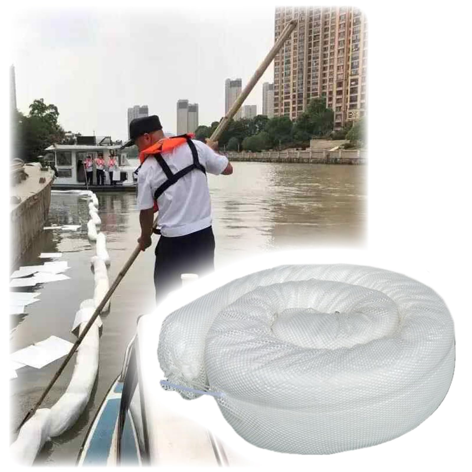 ERRULAN Oil Absorbing Bilge Boom, Polypropylene Oil-only Absorbent Socks -5