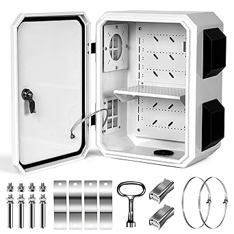 LyteSolar Outdoor Electrical Box, Fully Upgraded Waterproof Electric Equipment Box,Heat Dissipation Crystal Plating(15.7