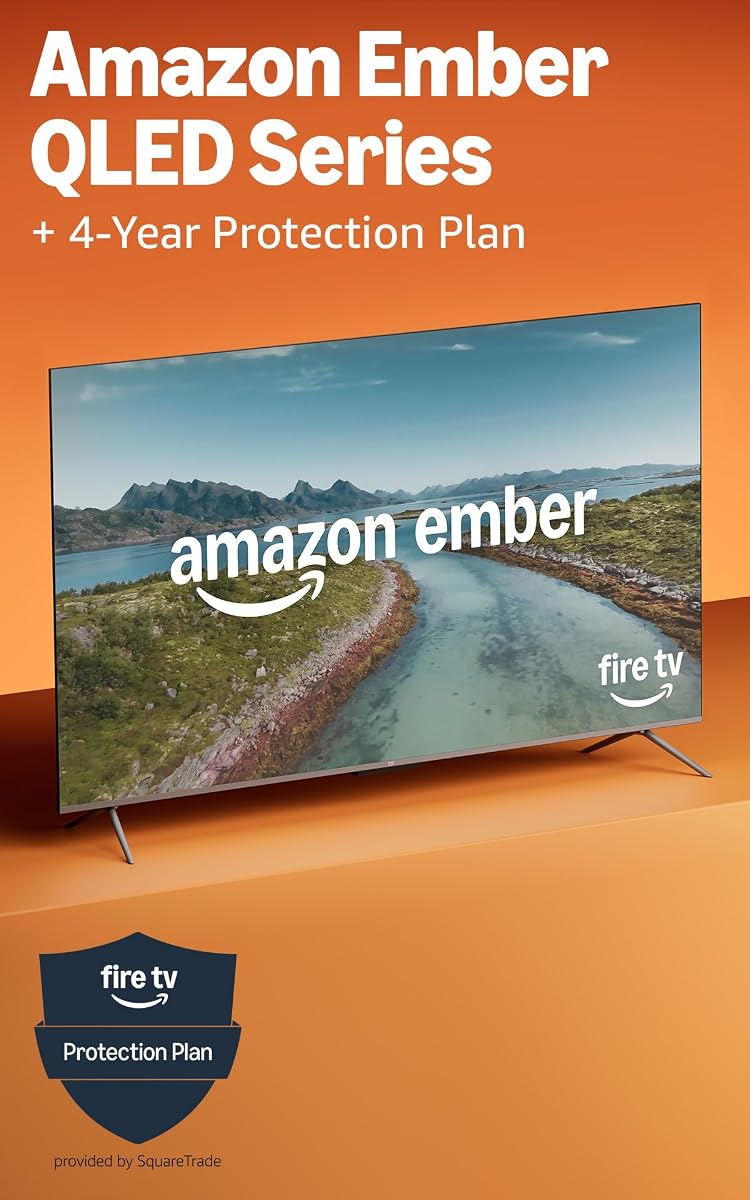 Amazon Ember 50" QLED Series with Fire TV (newest model) with 4-Year Protection Plan