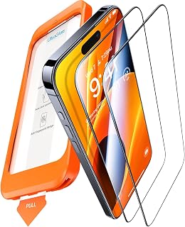 UltraGlass UNBREAK TOP 9H+ Glass for iPhone 15 Pro Max Screen Protector [Full Coverage & Military Grade Shatterproof] Screen Protector 15 Pro Max Tempered Glass [Longest Durable] 2 Packs