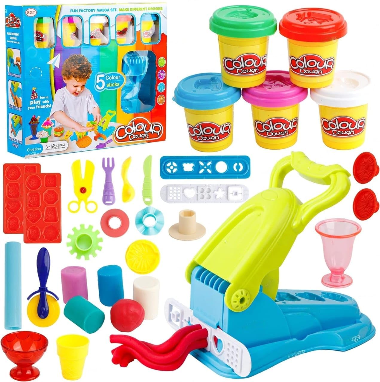Clay Crafting Kit for All Ages, 5 Colors, Molds, Dough Maker, Endless Possibilities. (B0D41C7H2C) Amazon Price History, Amazon Price Tracker