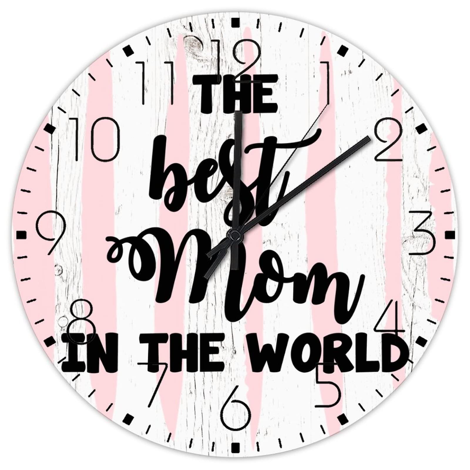 Horloge murale en bois La meilleure maman du monde pour la fête des mères
