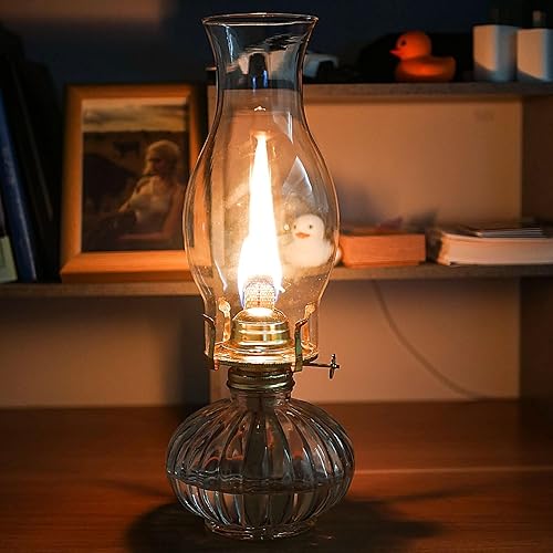 Miniatura 3 de Lámpara de aceite para chimenea, base de 3 pulgadas, 8.5 pulgadas de altura, pantalla de lámpara de queroseno, lámpara de repuesto de vidrio