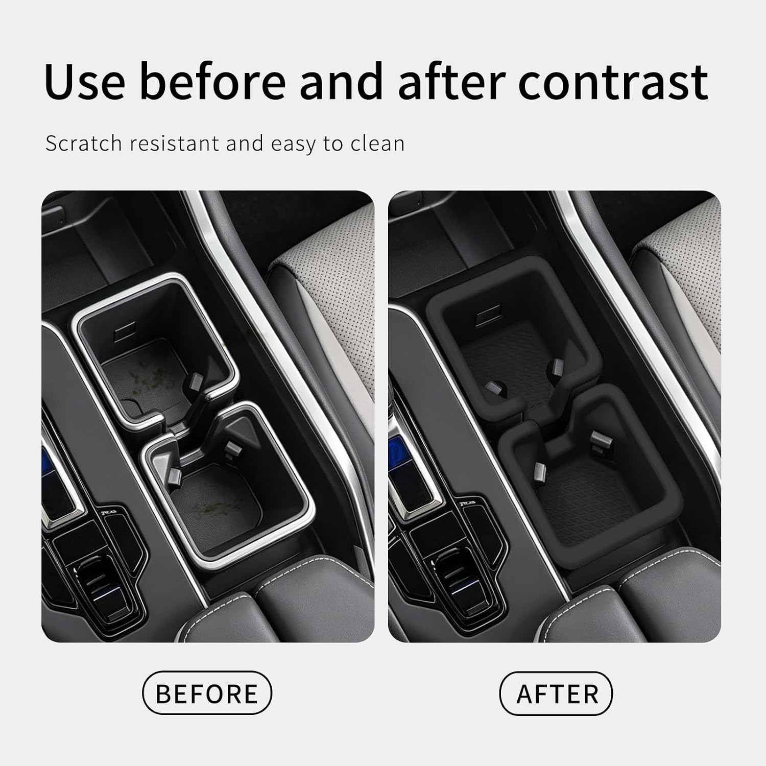 smabee Center Console Cup Holder Insert for Lexus TX 350/500h/550h+ 2026 2025 Accessories Cup Holder Insert Silicone Interior Black