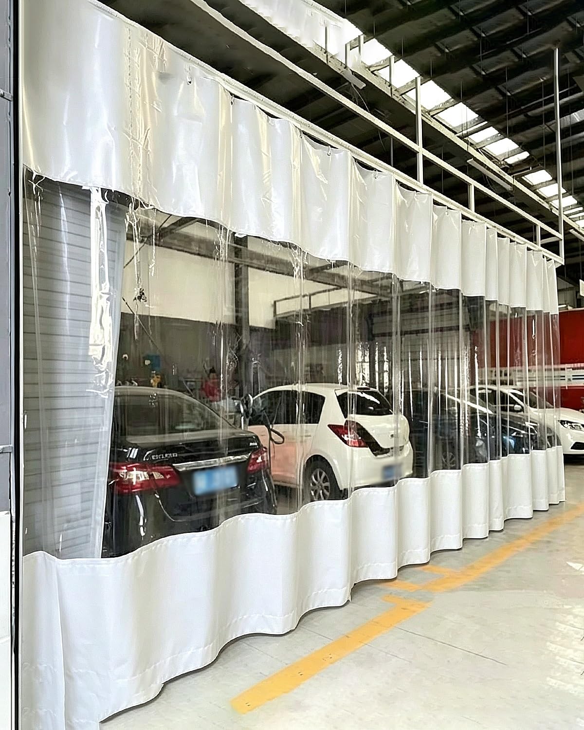 Cortina separadora de garaje en vinilo transparente aislado corredera exterior interior 2.5x2.6m