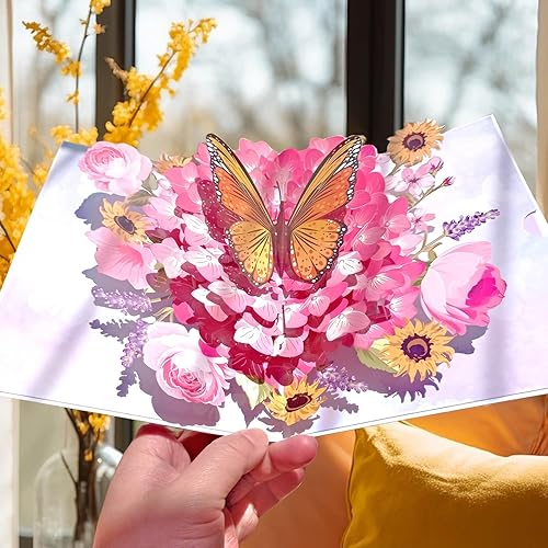 Miniatura 2 de LINSINA Tarjetas de cumpleaños desplegables, tarjetas de felicitación 3D, tarjeta de aniversario desplegable, tarjeta de mejoramiento, tarjetas de