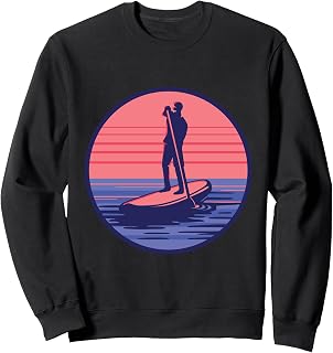 Paddle Boarding Standup Retro Sunset Graphic Sweatshirt