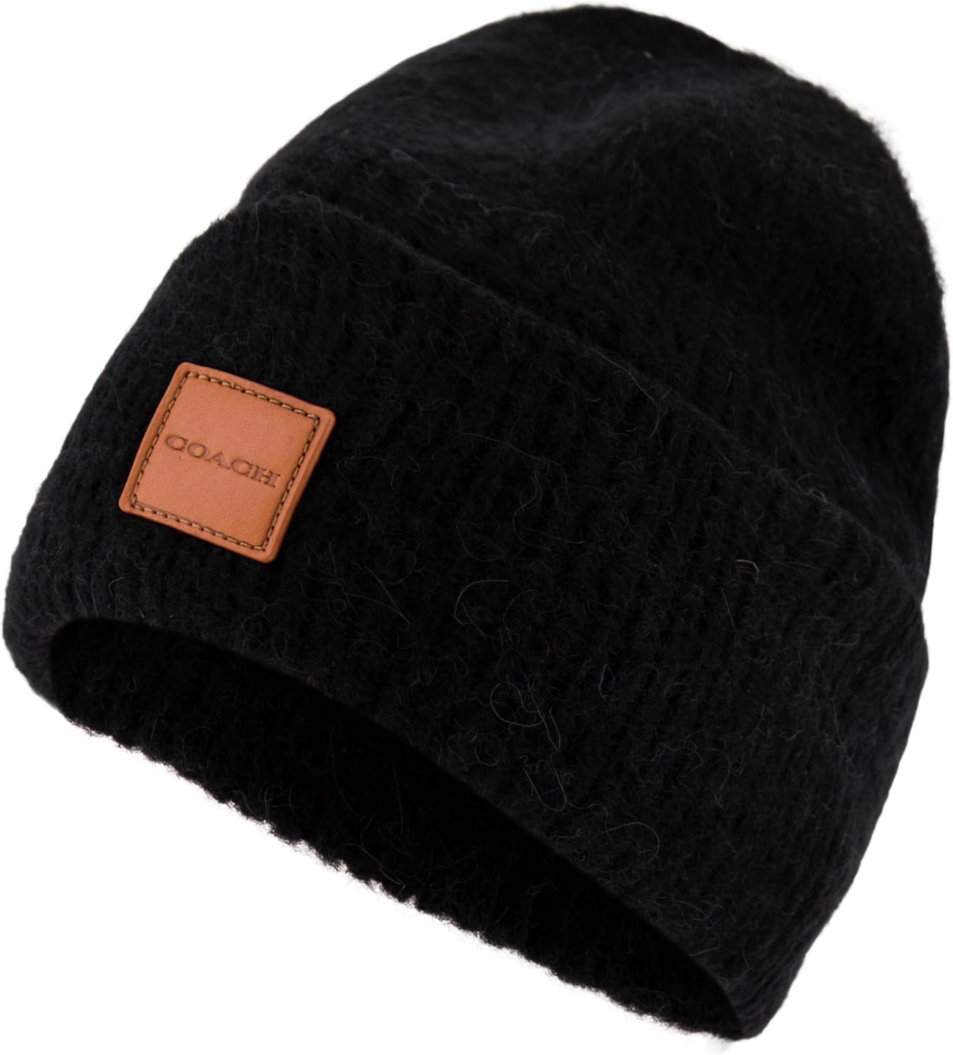 Coach Womens Leather Patch Beanie