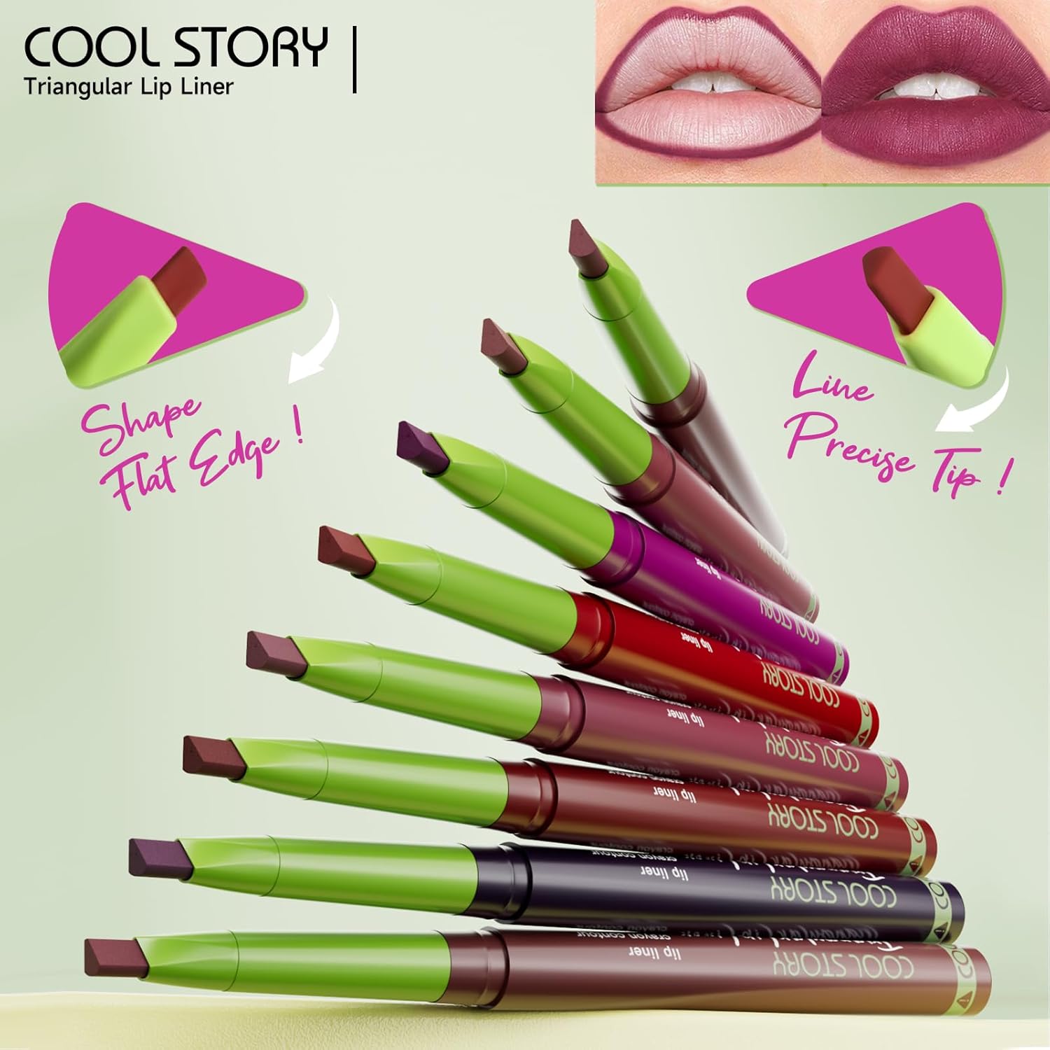 COOL STORY Lip Liner Pencil Stain Long Lasting Waterproof Makeup Set - Image 7
