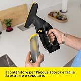 Kärcher WV 2 Universal Precision+ Black Cordless Window Vacuum Cleaner, Battery Life: 35 min, Dirty Water Tank: 120 ml, 2 Suction Nozzles, Spray Bottle with Microfibre Mop Cover, 20 ml Window Cleaner - 7