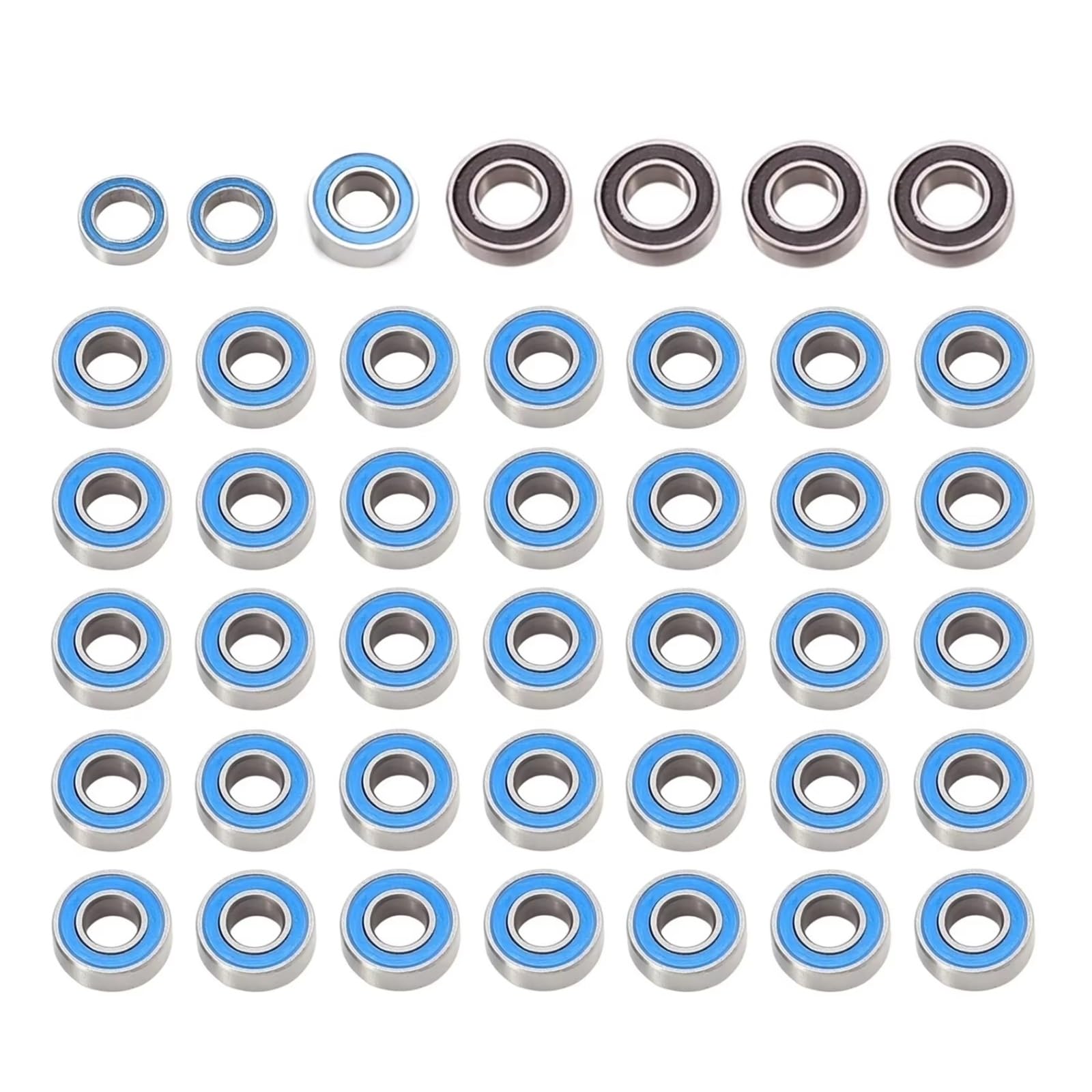 Rodamientos Bolas RC para Tamiya Kit De Cojinetes Sellados De 42 Piezas Accesorios De Actualización para Vehículos RC De Gran Elevación Piezas De Repuesto para Vehículos Control Remoto