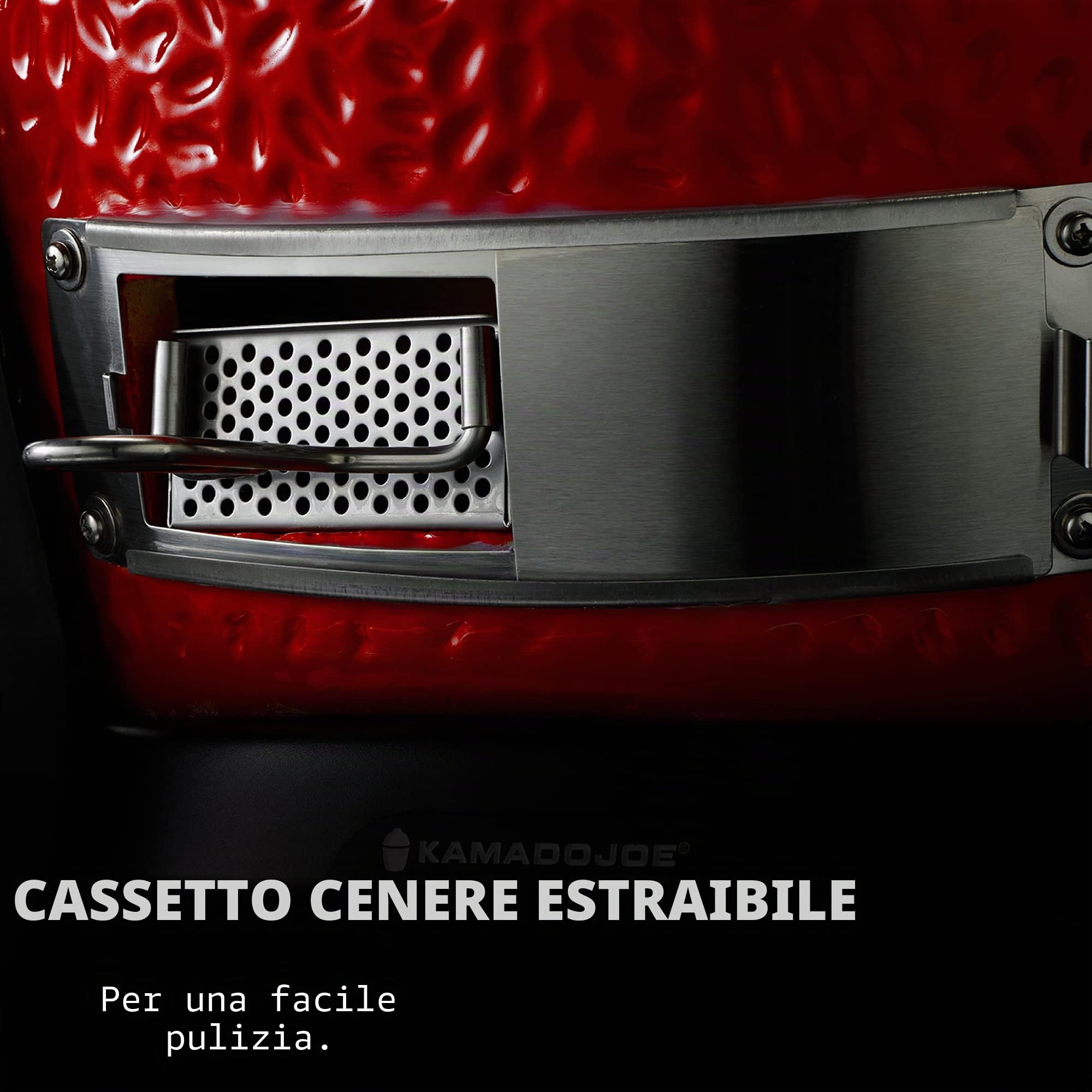 Kamado Joe® Big Joe II Griglia per barbecue a carbonella in rosso fuoco