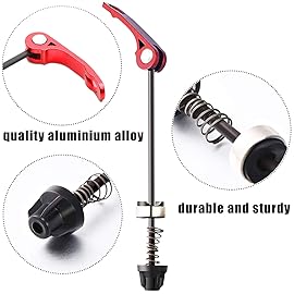 DEER U New Road Mountain Bicycle MTB Wheel Hub Front and Rear Skewers Quick Release Clip Bolt Lever Axle QR 145/180 mm, a Pair (Red)