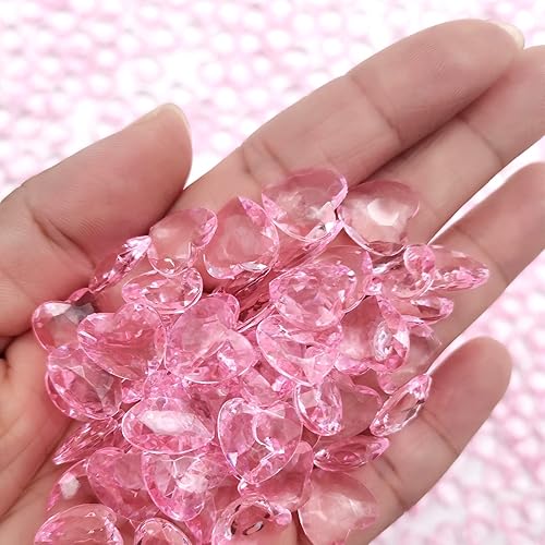 Miniatura 3 de Corazones acrílicos, 1000 piezas de corazones de plástico pequeños, pequeñas decoraciones de corazones de plástico para el Día de San Valentín,