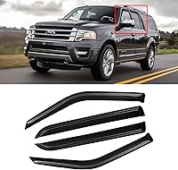 Dark Smoke Window Visors Rain Guards for 1997-2017 Ford Expedition & Lincoln Navigator - Tape-On 4PCS Custom Fit Deflectors