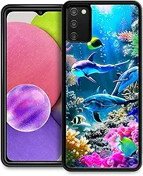 CARLOCA Capa compatível com Samsung Galaxy A03S 4G, lindo design gráfico de identidade do mundo do mar, à prova de choque, antiarranhões, capa de acrílico rígido para Samsung Galaxy A03S 4G