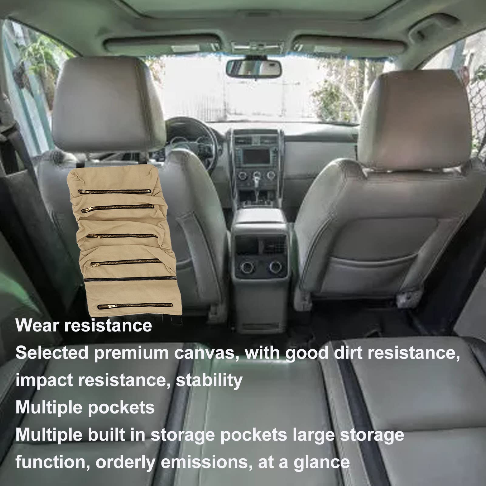 Borsa Porta Attrezzi Arrotolabile Per Auto - Organizer In Tessuto Oxford, Impermeabile, Per Bagagliaio - 5