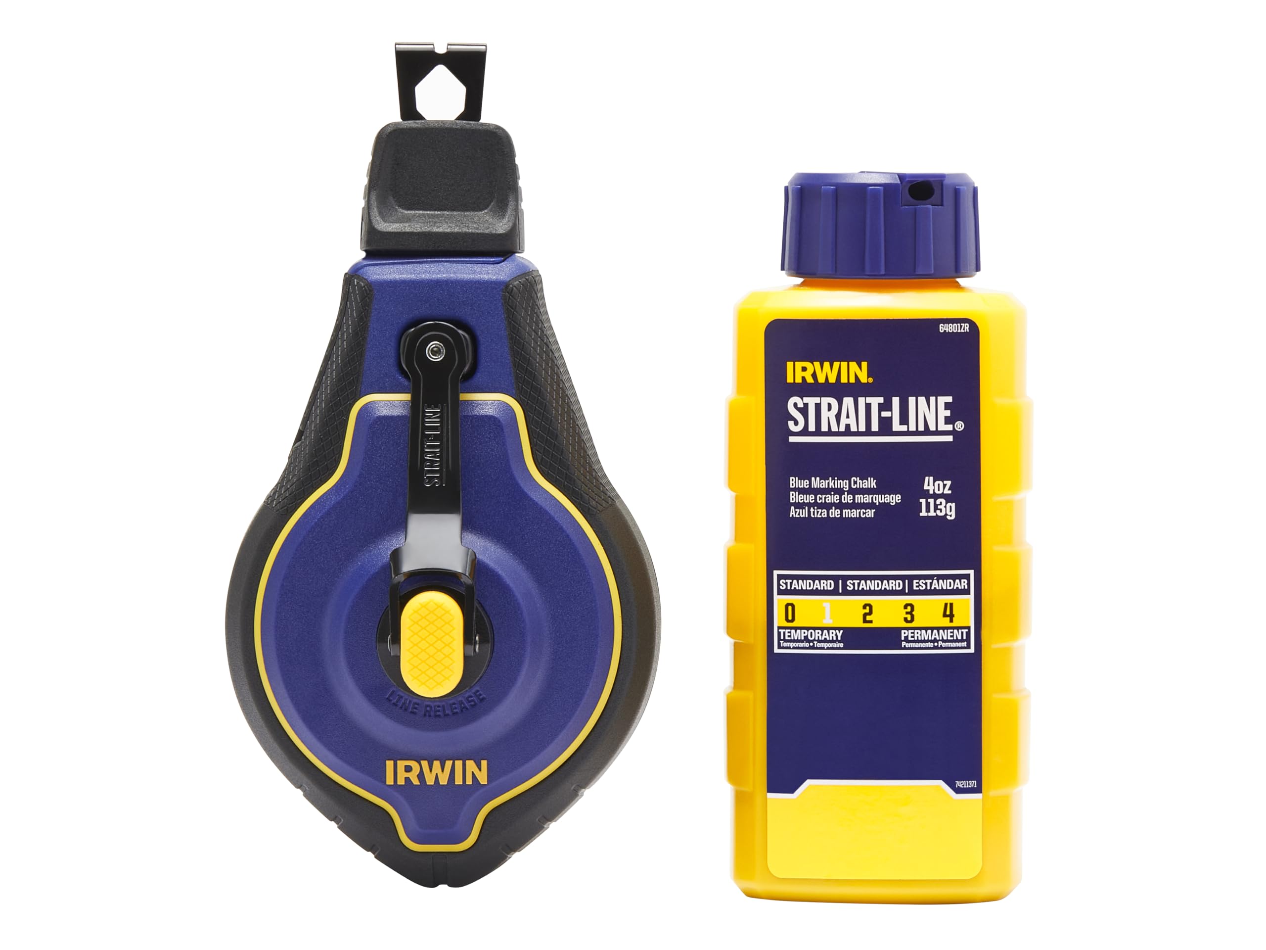 Strait line Speedline Pro Chalk Reel 30m (100ft), with 6:1 planetary gears, provides smoother line extraction and longer gear life 6x faster rewind than traditional chalk reels.