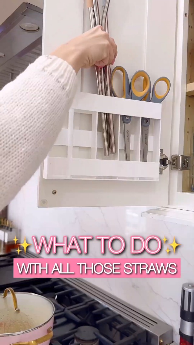 Peel And Stick Straw Holder NEEDJING Straw Holder For Cabinet Reusable Straw Organizer For Cupboard Tumbler Straw Storage Container For Counter Straw Dispenser For Kitchen Counters And Cupboards Straw Holder For Bar 1 thumbnail image