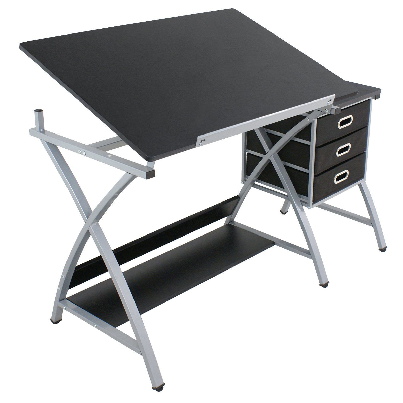 Buy ZENY Drafting Table Craft Drawing Desk with Drawers Tilted Tabletop