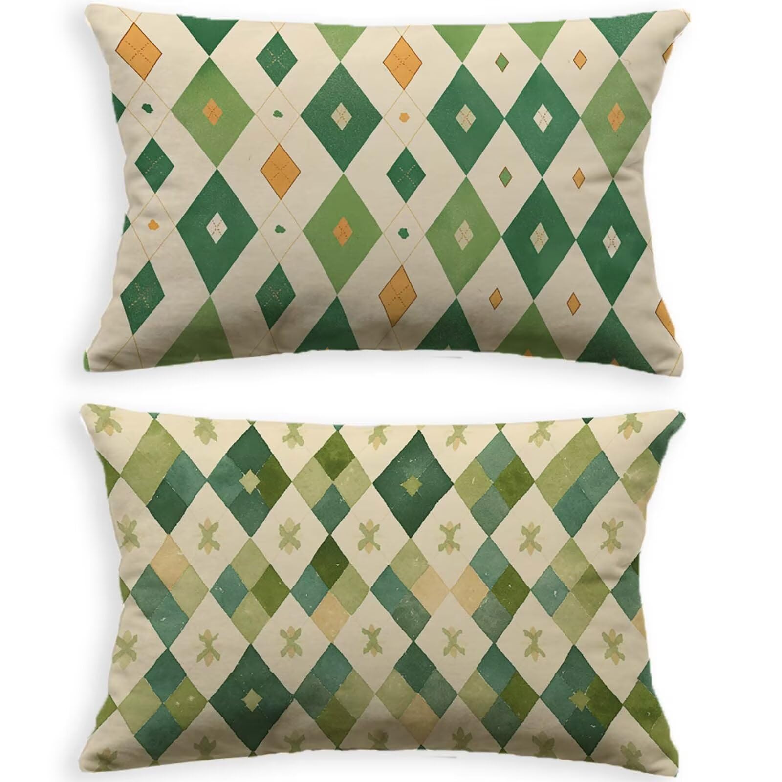 Housse de coussin vert 50x70 en velours pour rénover un canapé avec zip invisible