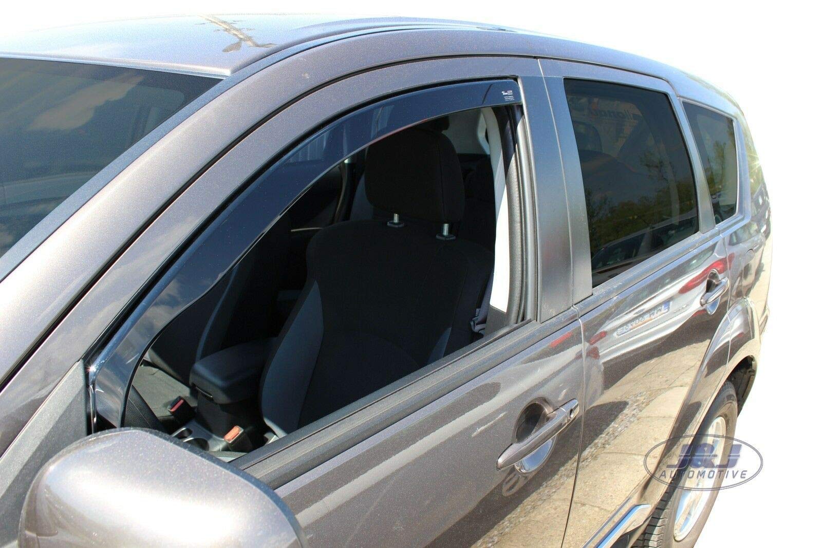 J&J AUTOMOTIVE Windabweiser passend für Mitsubishi Outlander 2 5-Türer 2007-2012 2tlg, Heko Regenabweiser Vorne Getönt Dunkel Passform