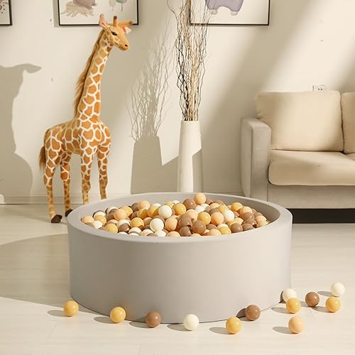 Miniatura 7 de GOGOSO Pelotas marrones para niños pequeños, bolas de plástico para niños, tienda de campaña de juego de pelotas, juguetes de agua para piscina para