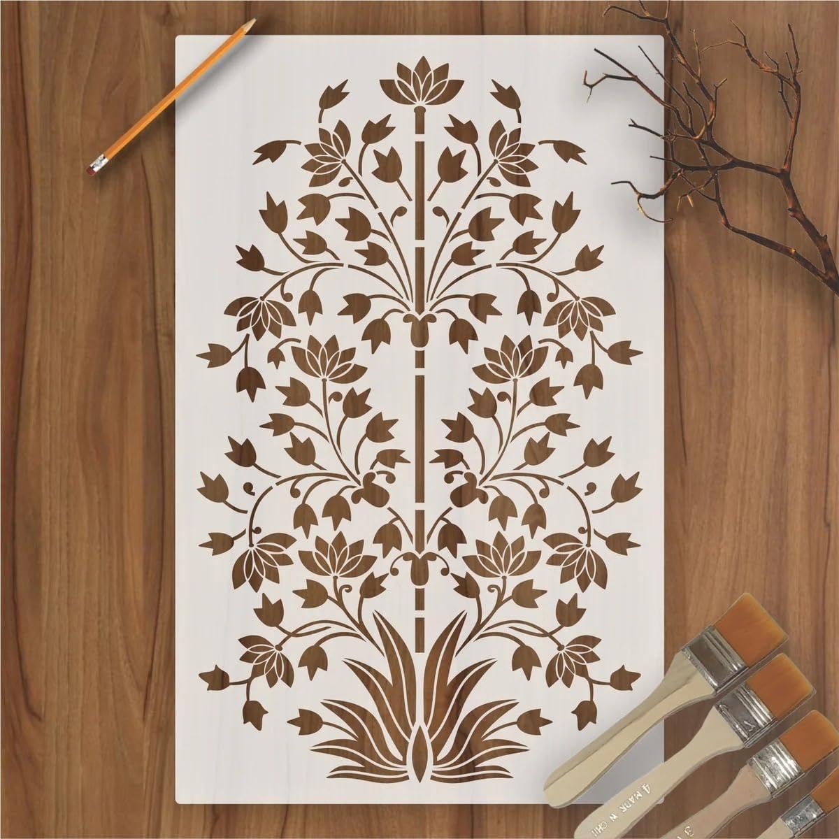 Ivana's Mandala Mughal Art Stencil Wall Painting Album Decor Template. IM-1153-image-10