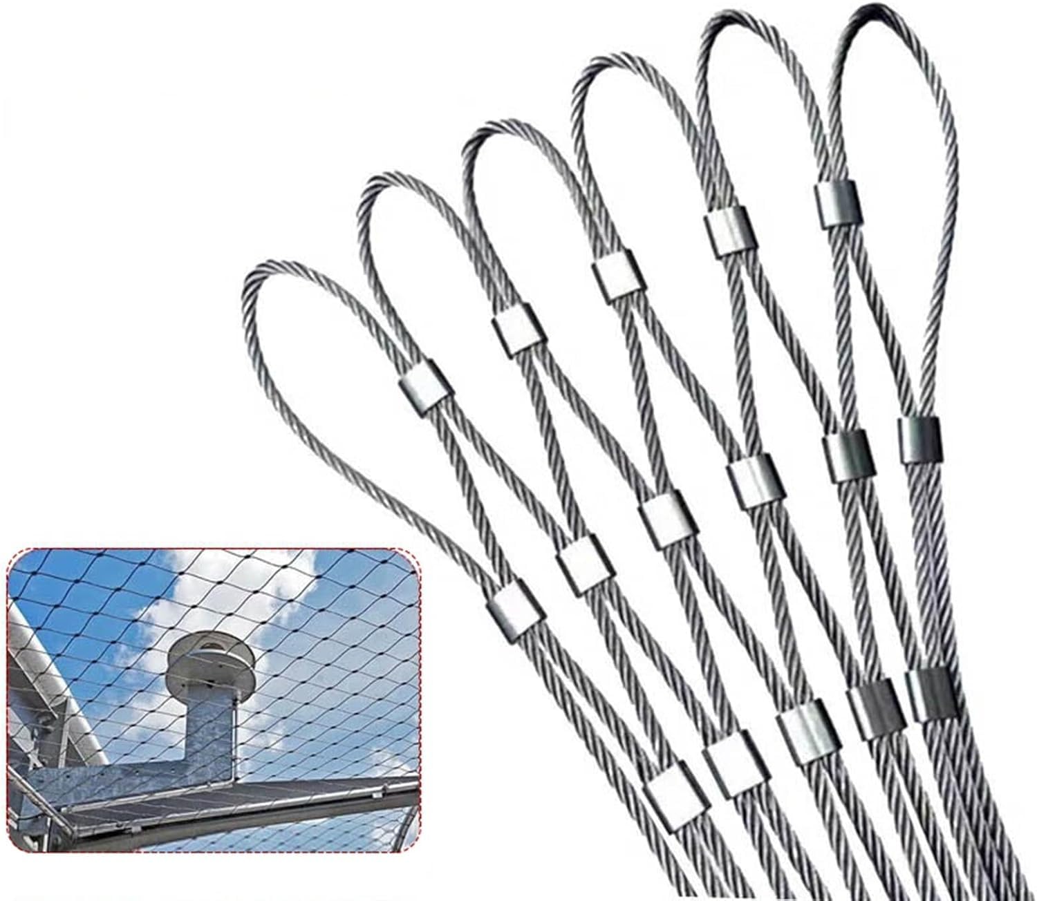 Câble flexible filet de protection anti-chute en acier pour sécuriser escalier