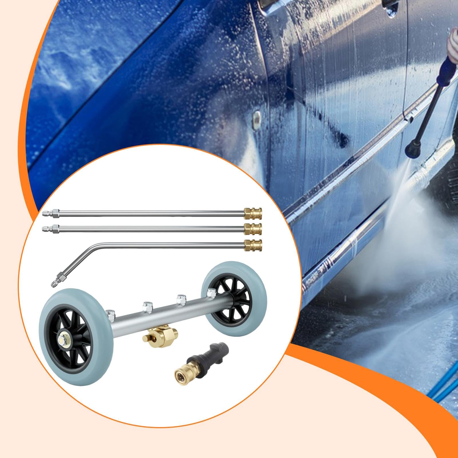 Pressure Washer Limpiador de Chasis Universal para Vehículo con Ruedas Y Conector Rápido para Remover Arena Y Aceite Adecuado para Limpieza de Coches