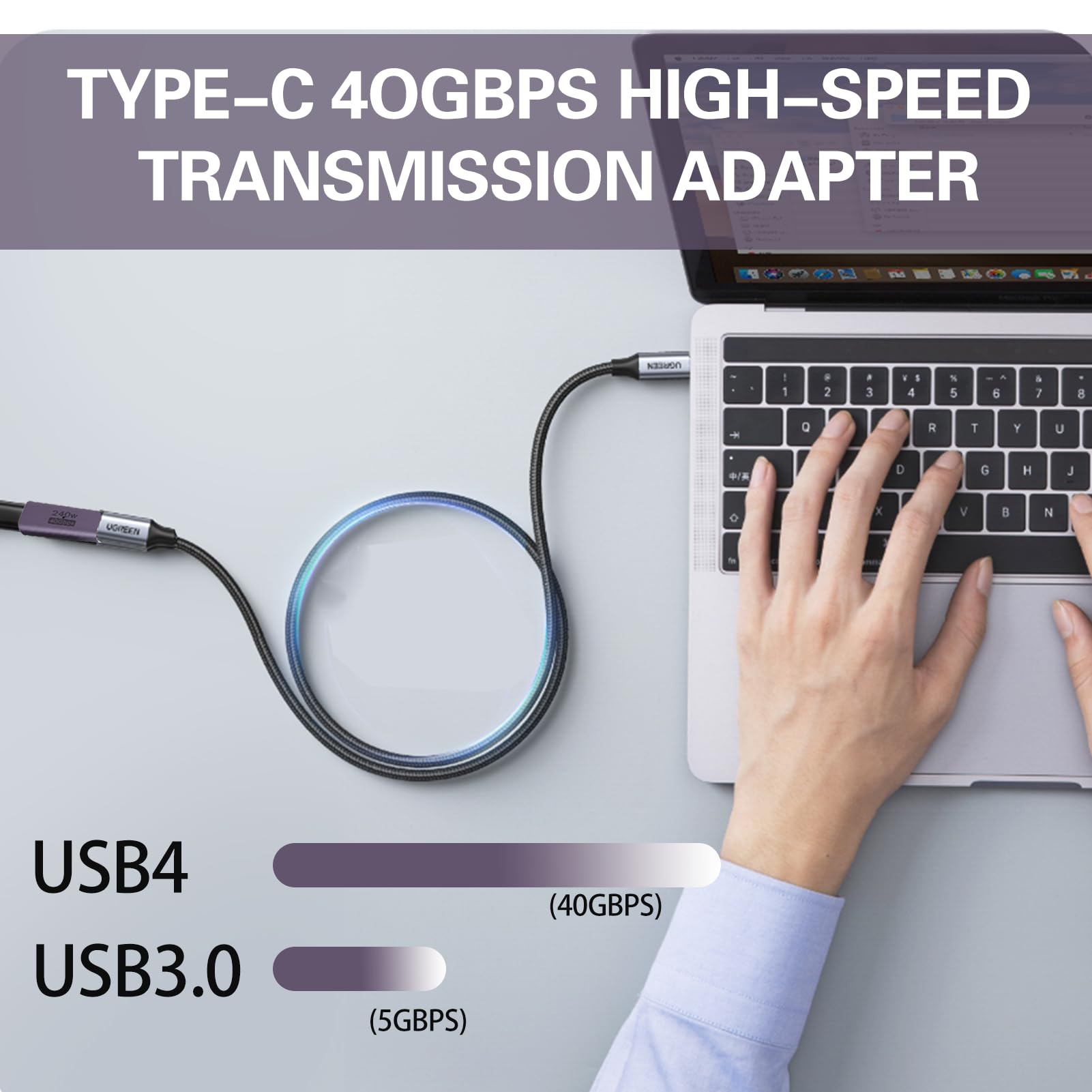 2 sztuki 240 W USB C, adapter żeński na żeński, 40 Gb/s, 8K 60 Hz, szybkie ładowanie, złącze wideo, adapter przedłużający USB C do iPada, przełącznika, Macbooka, urządzeń USB typu C