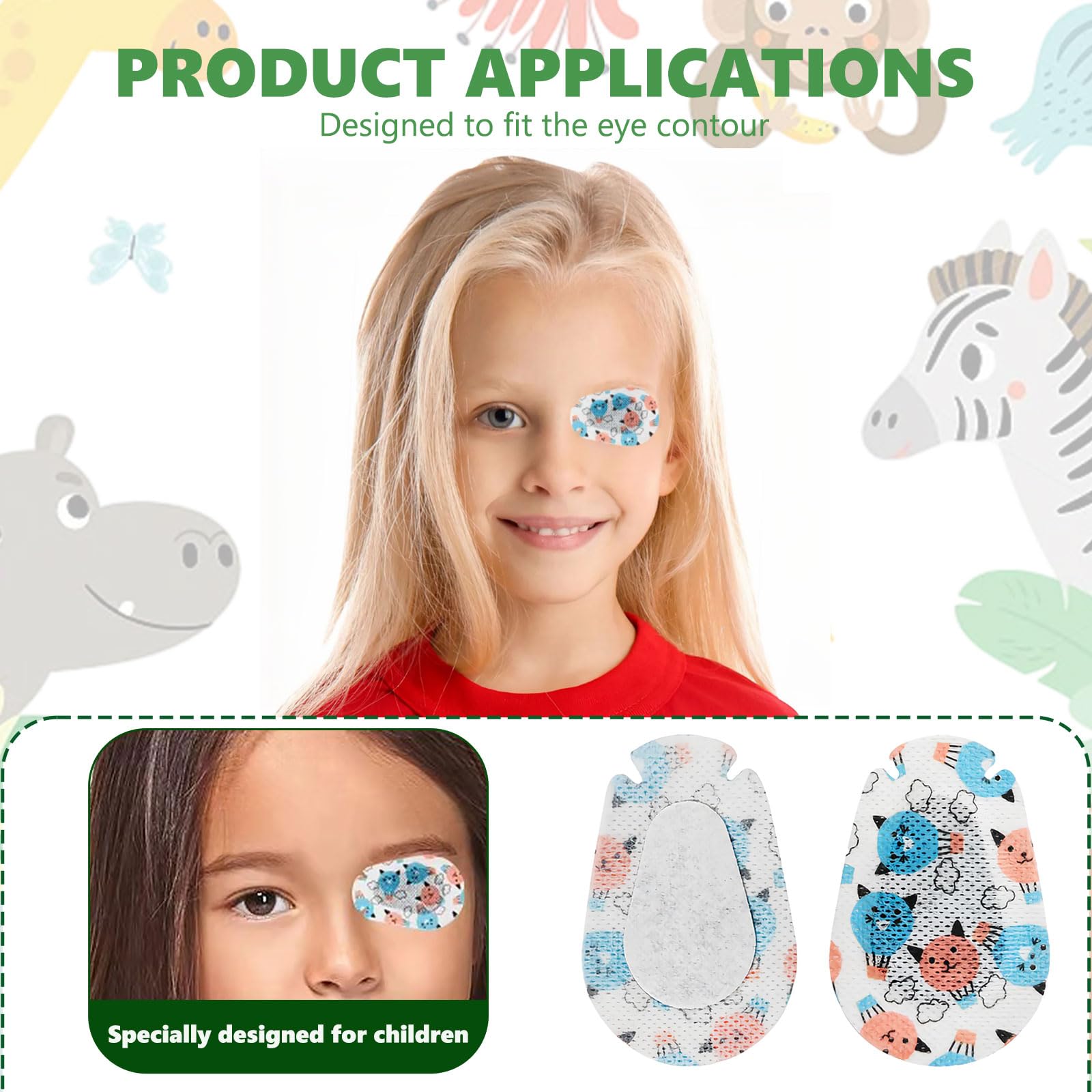 30 Pièces Patchs Adhésifs Respirants pour les yeux, Pansements Oculaires, patches oculaires enfants pour traitement de l'Amblyopie Pour enfants et adultes (7,5x5cm)