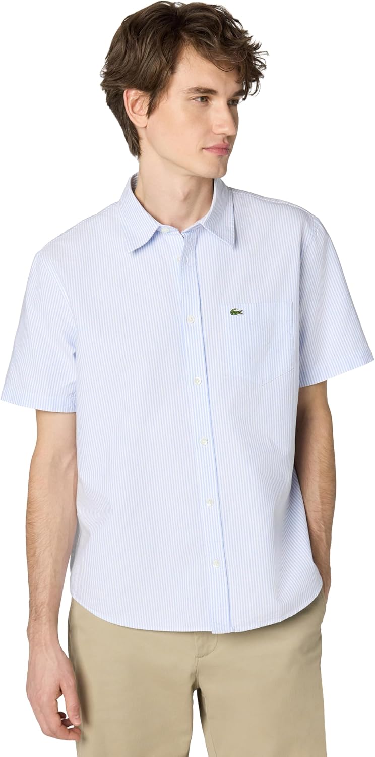 Lacoste Men's Regular Fit Short Sleeved Oxford Shirt