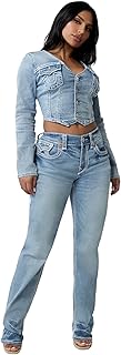 Women's Ricki Relaxed Straight Super QT Stitch Jeans with Flap Pockets