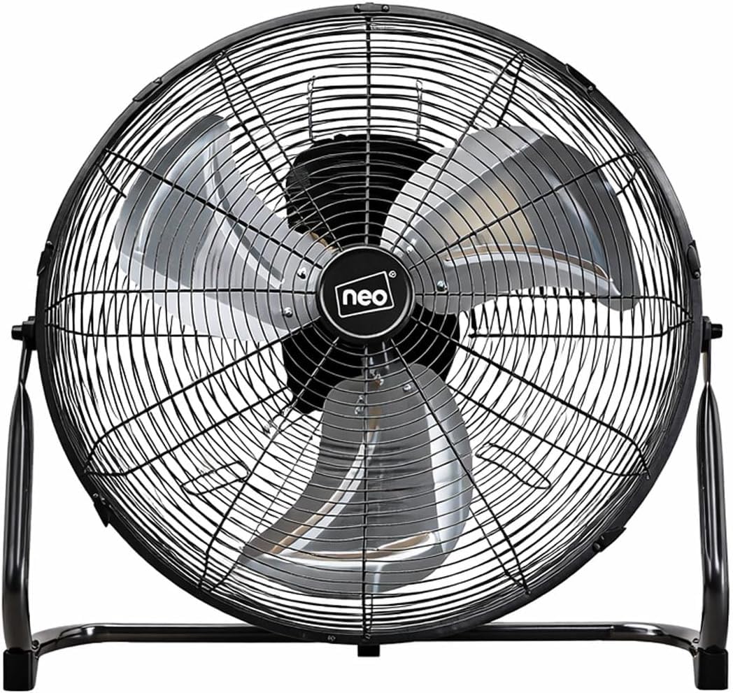Ventilador de gimnasio industrial silencioso de acero cromado de alta velocidad de 3 velocidades, cabezal ajustable, cable de 1,8 m, motor de cobre, color negro