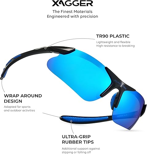 Miniatura 3 de Xagger Gafas de sol deportivas polarizadas para niños y niñas, gafas de béisbol y sóftbol, montura TR90