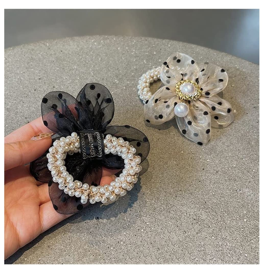 Feste Elastici Capelli 2pcs Polka Dot Head Rope Hair Ring Cavallo Accessori Per Capelli Per Ragazza Acconciatura Fissa Decorazione