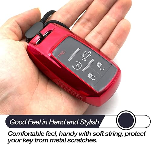 Miniatura 4 de MECHCOS Compatible con Dodge RAM 1500 2500 3500 4500 5500 Truck Pickup Rojo TPU Key Fob Funda Funda Soporte Remoto Protector de piel Accesorios de